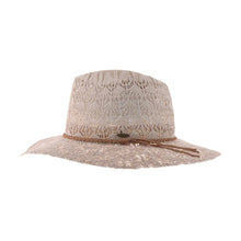 Load image into Gallery viewer, Horseshoe Lace Knit with Braided Suede Trim C.C Panama Hat K