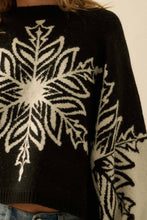 Load image into Gallery viewer, BELLAVIDA Snowflake Jacquard-Knit Dolman-Sleeve Sweater