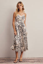 Load image into Gallery viewer, Flora Lace Trim Satin Midi Dress