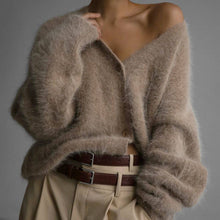 Load image into Gallery viewer, Willow Cozy Faux Mink Cardigan Sweater