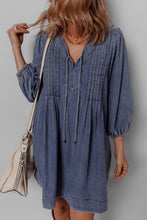 Load image into Gallery viewer, Candy Pleated Denim Mini Dress