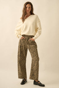 Stella Solid Knit V-Neck Exposed-Seam Sweater