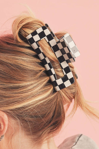 Checkered Print Hair Clip