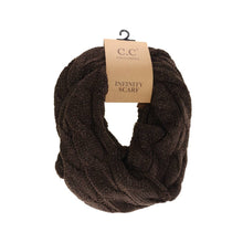 Load image into Gallery viewer, Metallic Cable Knit CC Infinity Scarf SF800MET