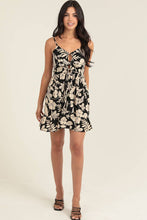 Load image into Gallery viewer, Black Floral PEEK A BOO DRESS