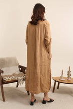 Load image into Gallery viewer, Long Italian LinenShirt Dress - 100% linen