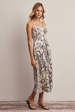 Load image into Gallery viewer, Flora Lace Trim Satin Midi Dress