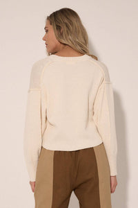 Sophie Exposed-Seam V-Neck Sweater