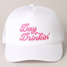 Load image into Gallery viewer, Day Drinkin Texts Embroidery Mesh Back Trucker Hat