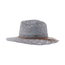 Load image into Gallery viewer, Horseshoe Lace Knit with Braided Suede Trim C.C Panama Hat K