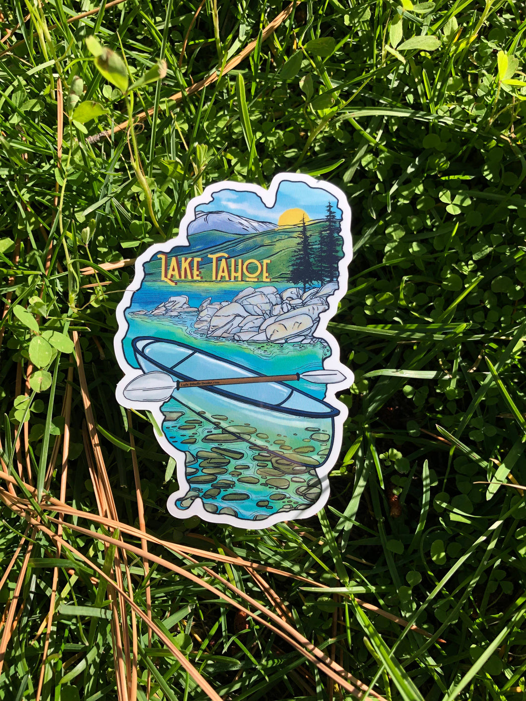 Lake Tahoe sticker, Kayak Tahoe sticker, kayak sticker