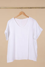 Load image into Gallery viewer, Italian Cotton Linen Rolled Sleeve T-shirt