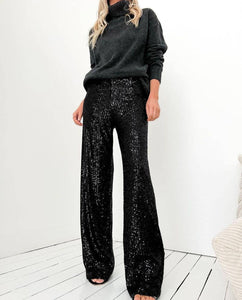 Sequin Long Loose Pants