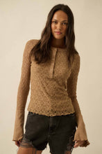 Load image into Gallery viewer, Fiona Floral Lace Raglan-Sleeve Henley Top
