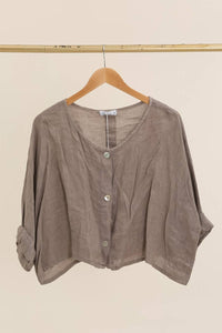 Italian Linen Button Down Top