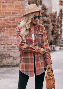 Women's Loose Flannel Plaid Shirt