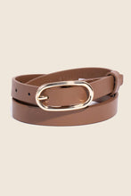 Load image into Gallery viewer, Long Oval Buckle Genuine Leather Belt