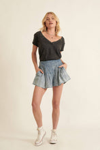Load image into Gallery viewer, Vintage Mineral Raw-Edge V-Neck Tee