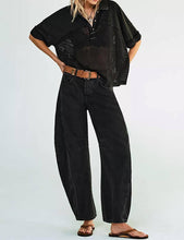 Load image into Gallery viewer, Ladies Mid Rise Wide Leg Barrel Jeans SKP522