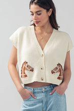 Load image into Gallery viewer, Western Horse V Neck Cropped Cardigan