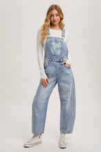 Load image into Gallery viewer, DENIM BARREL OVERALLS