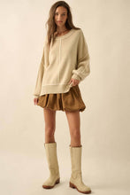 Load image into Gallery viewer, Stacy Red Exposed-Seam Oversize Sweater
