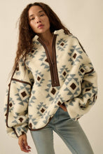 Load image into Gallery viewer, Geo-Print Sherpa Fleece Half-Zip Pullover