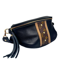 Load image into Gallery viewer, Bentley Belt Bag in Black Leather | Upcycled LV