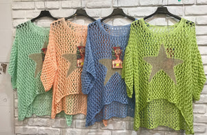 French Cotton Knit Sweater with Star