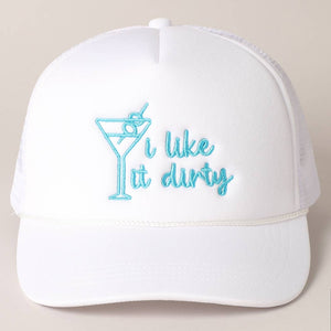 Cocktail Texts Embroidery Mesh Back Trucker Hat