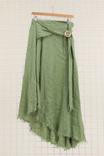 Load image into Gallery viewer, Italian Linen Wrap Skirt with Buckle Loop