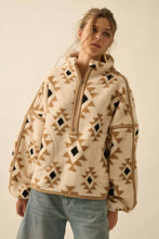 Load image into Gallery viewer, Geo-Print Sherpa Fleece Half-Zip Pullover