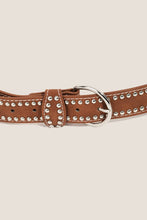 Load image into Gallery viewer, Studded Western Trim Faux Leather Wavy Belt