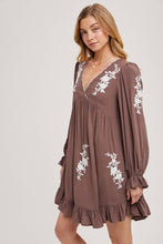 Load image into Gallery viewer, FLOUNCY RUFFLED DRESS EMBROIDERED