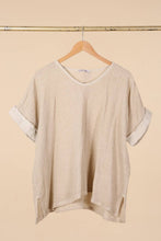 Load image into Gallery viewer, Italian Cotton Linen Rolled Sleeve T-shirt