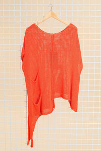 Nottie Long Asymmetrical Cotton Sweater- France