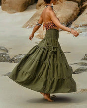 Load image into Gallery viewer, Boho Tiered Skirt with Cargo Pockets