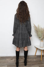 Load image into Gallery viewer, PLAID TIERED A LINE SHIRTDRESS