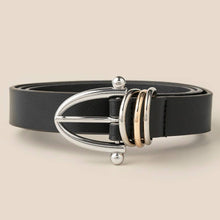 Load image into Gallery viewer, Triple Ring Faux Leather Belt