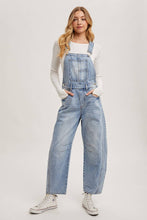 Load image into Gallery viewer, DENIM BARREL OVERALLS
