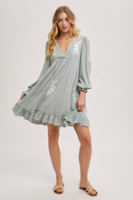 Load image into Gallery viewer, FLOUNCY RUFFLED DRESS EMBROIDERED