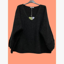 Load image into Gallery viewer, Eloise Oversized V Neck Sweater Wool Mohair Blend - Italian