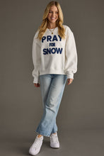 Load image into Gallery viewer, White Pray For Snow Sweatshirt
