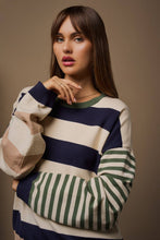Load image into Gallery viewer, Camille Color Block Striped Sweater Top