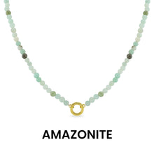 Load image into Gallery viewer, Semi Precious Natural Stone Charm Keeper Necklace