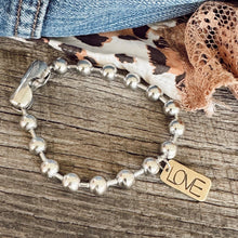 Load image into Gallery viewer, Mixed Metal Tag Bracelet -LG Ball