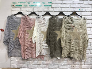 French Cotton Knit Sweater with Star