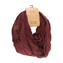 Load image into Gallery viewer, Solid Cable Knit CC Infinity Scarf