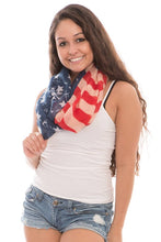 Load image into Gallery viewer, American Flag Print Scarf