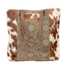 Load image into Gallery viewer, Toby Tote With Batic Front And Cowhide Sides